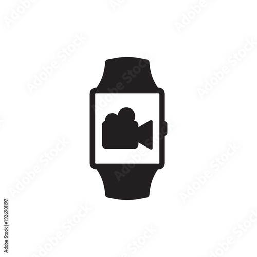 video recording symbol appearance icon on smart watch devices, wearable devices.