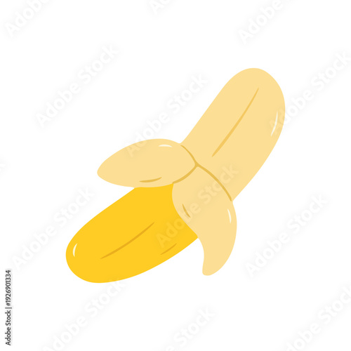 Peeled Banana Fruit Illustration
