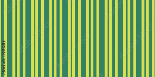 Abstract modern horizontal seamless monochrome geometric pattern of vertical hot green curved stripes on dark green background; drawing, simple hand-drawn vector illustration in a flat style