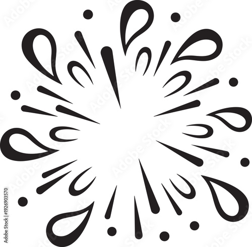 burst decorative radial ornament teardrop and circle design vector file