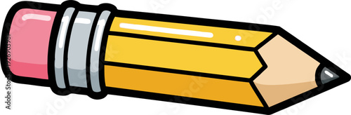 Classic Yellow Pencil with Pink Eraser and Silver Ferrule.