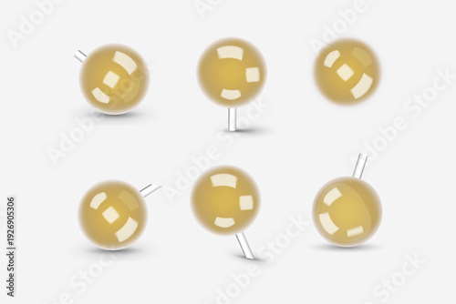 Map Pin Icons Set, Push Pin Location Marker Vector Clipart & Navigation Symbols