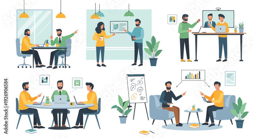 Business Meeting and Collaboration Scenes.