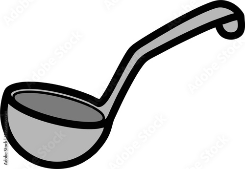 Simple Hand-Drawn Ladle Illustration for Culinary Use.