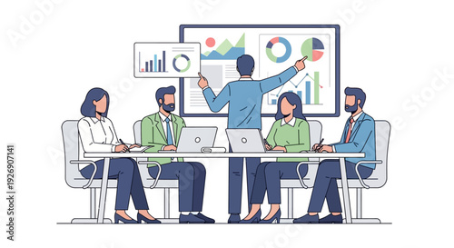 Business Meeting Presentation Strategy Discussion Corporate Teamwork.