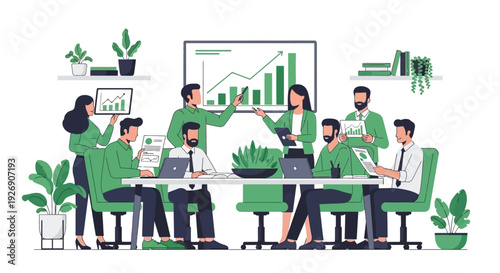 Business Meeting Team Collaboration Growth Strategy Discussion.