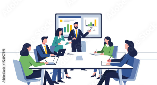 Business Meeting Presentation Team Collaboration Strategy.