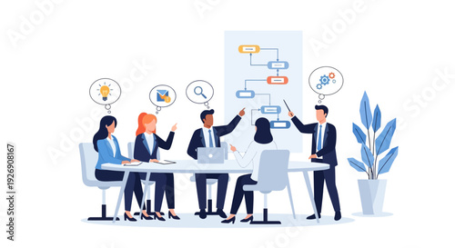 Business Meeting Team Collaboration Strategy Planning.