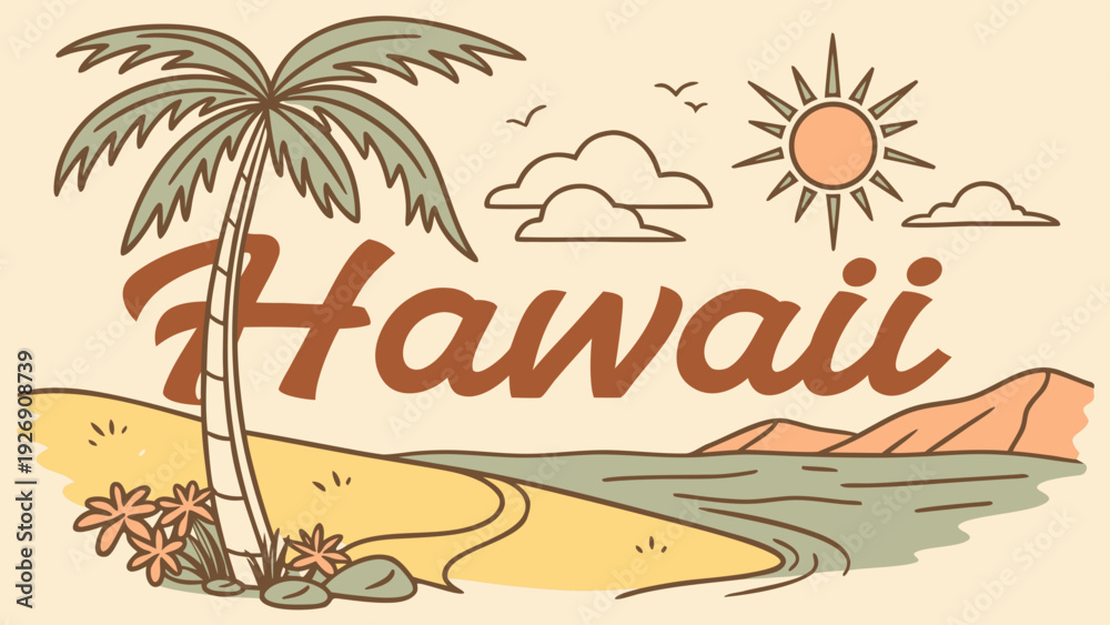 Fototapeta premium summer beach vector illustration