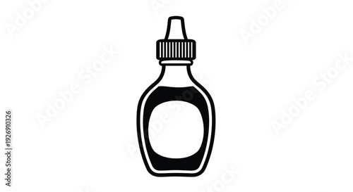 Simple black outline of a bottle a distinct graphic silhouette