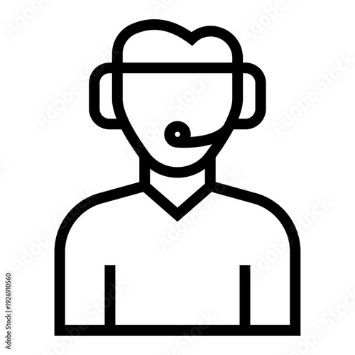 Icono de atención al cliente. Soporte técnico, asistencia personalizada, servicio profesional, comunicación directa, ayuda empresarial. Ilustración vectorial lineal