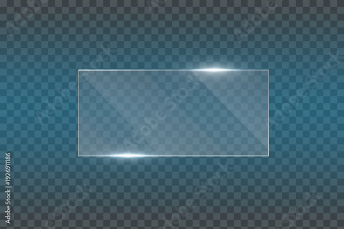 Glossy clear panels and abstract frames for light reflections and digital mockups