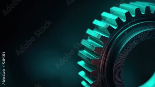 Wallpaper Mural Cyan Gear Gift for Birthday Celebration in Dark Space Torontodigital.ca