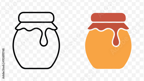 Honey jar icons isolated on Transparent Background