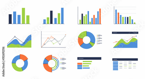Collection of diverse data visualization charts and graphs.