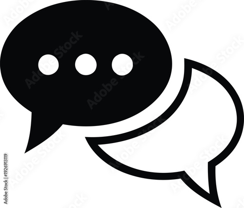 Chat Bubble Icons – Communication and Messaging Symbol Illustration