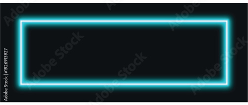Brightly colored neon rectangle frames green cyan and magenta isolated on a black background Artwork