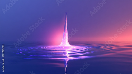 Lightning Bolt Striking the Ocean Surface