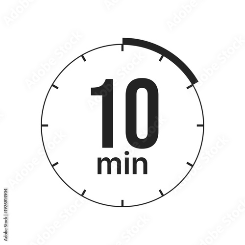 10 minutes timer icon for time management and countdown