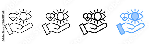 Eye Care Icon Different Style Outline Collection Set 