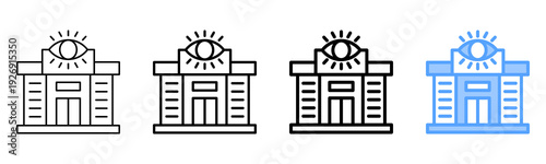 Optical Clinic Icon Different Style Outline Collection Set 