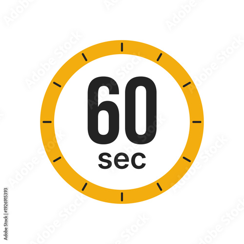 60 seconds timer icon for countdown and time management