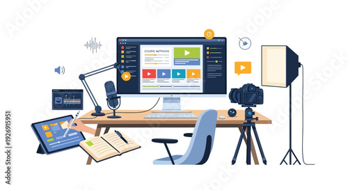 Creative Content Creation Studio Setup for Digital Media Production.