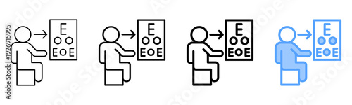 Vision Test Icon Different Style Outline Collection Set 