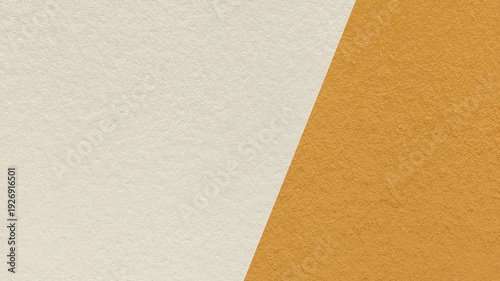 Light beige texture background with dark ochre diagonal angled split and copy space for template, banner, presentation
