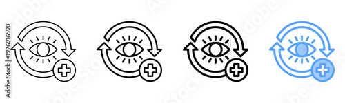 Vision Recovery Icon Different Style Outline Collection Set 