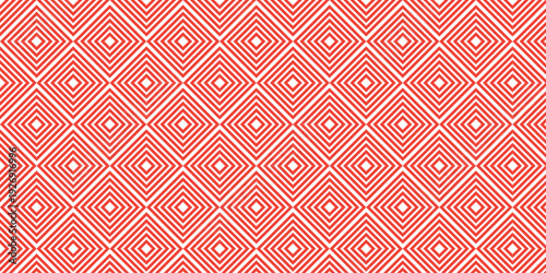 seamless pattern with square red overlap swirl fabric vector overlapping ornament textile background.