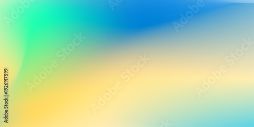Soft Green Blue Yellow Gradient Abstract Background. Vivid blurred colorful wallpaper background. Pastel Smooth Gradient Background .  Trendy fluid wave 3d rendering. Abstract stylish blurred texture
