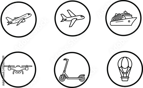 Transportation modes icons