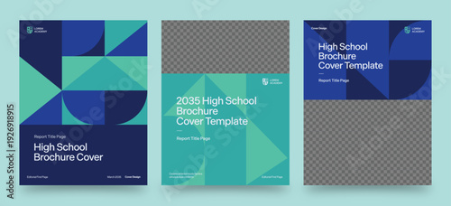 Education Brochure Cover Template for School Prospectus, Report Cover Layout