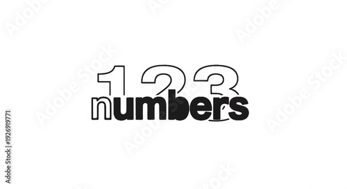 Stylized numbers 123 overlay the word numbers in bold black font