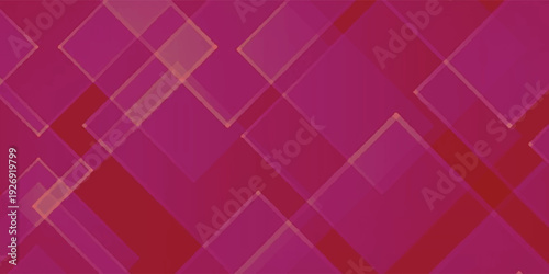 Abstract vibrant magenta geometric background with overlapping transparent squares.