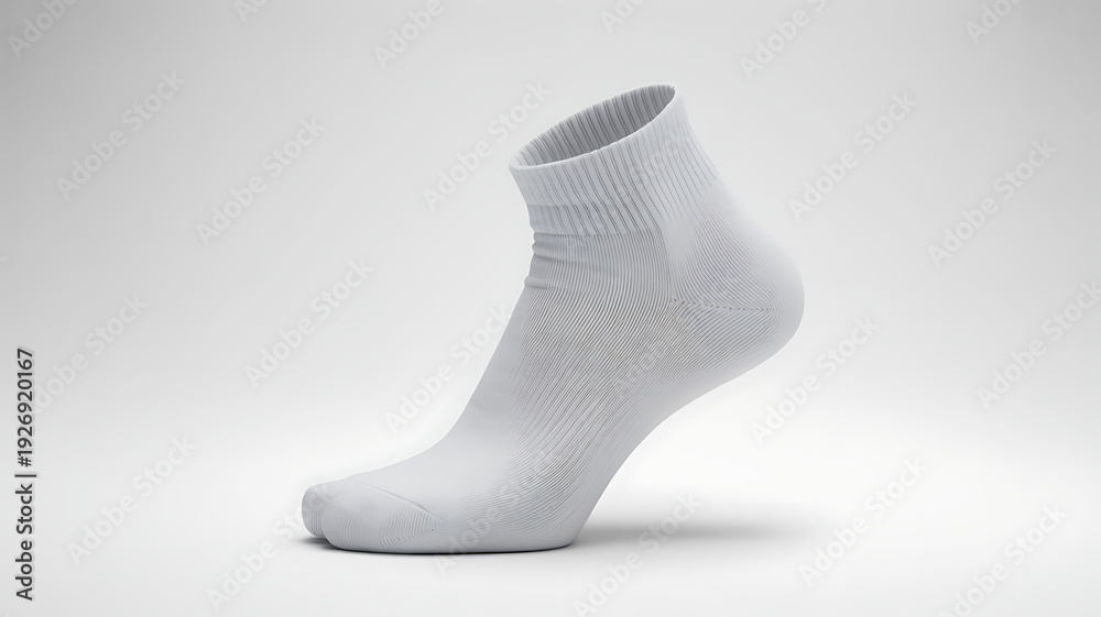 White athletic sock seamless pattern vector illustration flat design