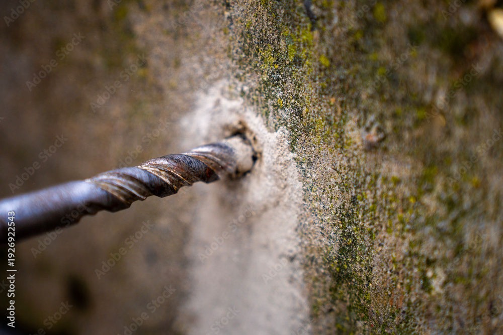 Fototapeta premium Drilling Concrete Wall