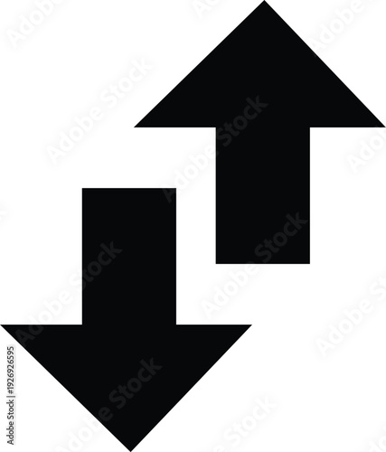 black and white arrow up arrow
