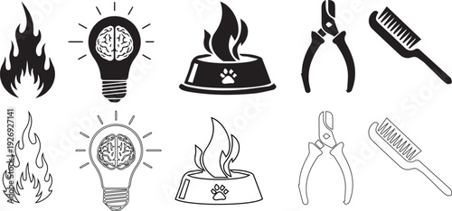 vector illustration of a set of restaurant icons