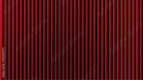 A vibrant red curtain with vertical lines and subtle gradient effect