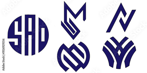 Abstract Monogram Letter Logo Vector Set