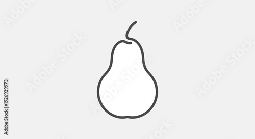 Simple Outline Drawing of a Pear Fruit.