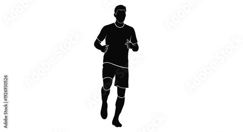 Dynamic vector depiction of a man jogging, embodying energy and athleticism, suitable for diverse health and wellness projects, sports advertisements, or infographic design elements