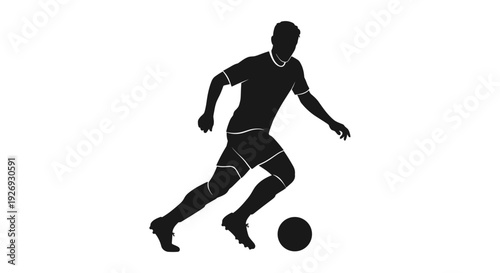 High-quality graphic vector depicting a dedicated football player running with the ball, emphasizing active sports participation and competitive spirit in a stylized design