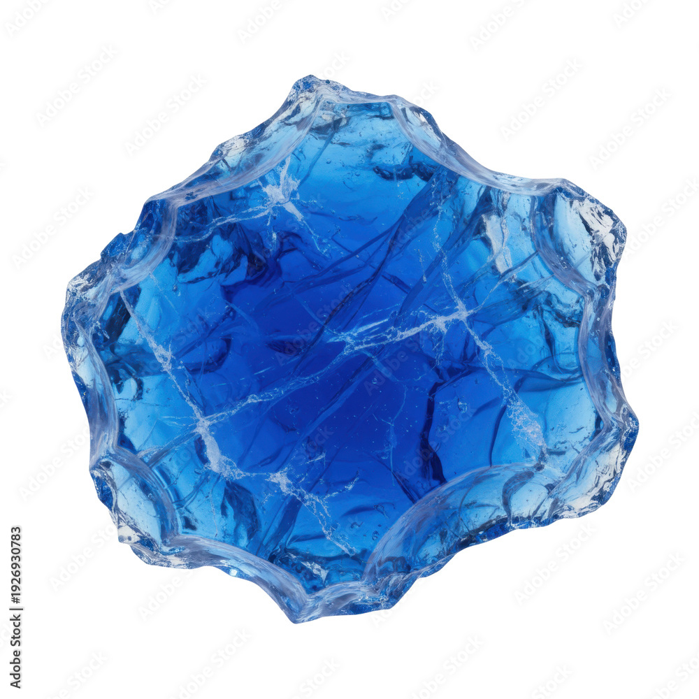 Fototapeta premium Raw Blue Glass Shard with Sharp Edges