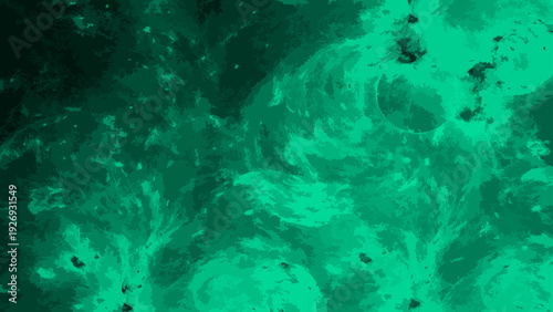 Vector Abstract and dynamic emerald green cloud-like formations with swirling patterns, evokes mystery, depth, and the beauty of ethereal forms. Capturing the essence of artistic expression.