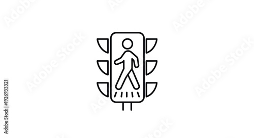 pedestrian walking traffic light icon in hand drawn style simple outline symbol