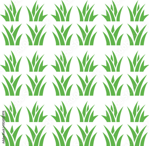 A repeating pattern of vibrant green grass blades on a white background