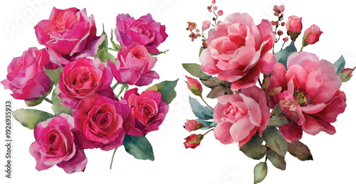 Wallpaper Mural bouquet of pink roses Torontodigital.ca
